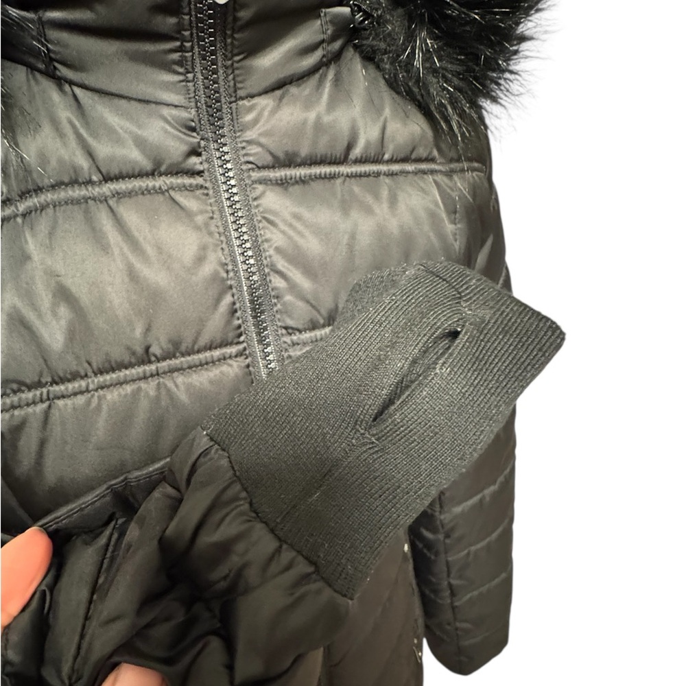 Nautica Black Puffer Jacket with Faux Fur Hood - Picture 3 of 5